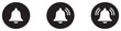 © MSTALIMA - Notification bell icon set vector. alert new message ringing bell symbol in black circle.