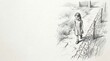 © Difarina - Sad young girl walking along a barbed wire fence on a path