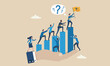 © kadir - Employee development management or career growth, staff engagement or teamwork and support for success, improvement concept, business people help each other walk up growth graph on HR hand