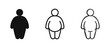 © drawing lines - Overweight person icon set featuring solid, line art, and sketch styles
