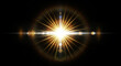 © Khan - A bright, radiant starburst emanates from a central point, creating a dazzling display of light rays. A horizontal line bisects the image, further emphasizing the star's brilliance.