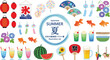 © MDGIUSUDDIN - Japanese Summer Festival Icon Set Featuring Traditional Food Drinks Decorations and Seasonal Elements in Flat Vector Illustration