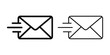 © MYF - Fast mail icon vector, bold outline and line art isolated illustration