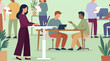 © Pixelply - Diverse people working and collaborating in a modern open office environment