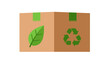 © Mario - Sustainable Eco-Friendly Cardboard Box with Leaf and Recycling Symbol for Green Packaging and Shipping Concept