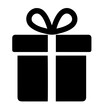 © Roushon - Gift box icon with ribbon bow for special occasions and celebration birthday surprise