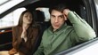 © Prostock-studio - Worried Expression On Young Caucasian Man's Face While Woman Appears Upset In Passenger Seat, Arguing Inside Car. Emotional Conflict Occurring In Personal Space, Relationship Troubles Concept.