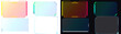 © NURUN - PNG image of Futuristic HUD frame collection, 8 neon glowing UI border elements, sci-fi digital screen interface set, colorful tech display boxes isolated on Transparent Background