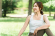 © buritora - Women taking yoga classes, yoga, and Pilates in the park for health and weight loss.