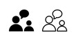 © MdDelowar - People talking with speech bubble icon set dialogue communication connection