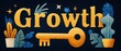 © ngstock - A golden key opening a door marked growth representing effective strategies for recruitment and talent acquisition in the business world
