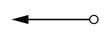 © Shukkur - Black arrow pointing left with circle at the end symbol