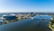 © Austockphoto - Aerial Of Matagarup Bridge & Stadium, Swan River Perth