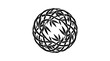 © Juwanto - Black woven leaf ball sculpture.