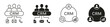 © Onetrick  - CRM Icon Set. Customer Relationship Management, Contact Communication and Analytics Icons. human, relationships vector