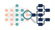 © Thimira - Minimalist flat vector illustration of a magnifying glass inspecting data nodes and logic gate circuits, representing deep learning transparency and algorithm architecture