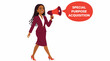 © Tanja - Businesswoman holding megaphone for announcement.