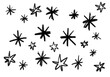 © enr - 輝く星空のスケッチ。かわいい落書きのような素材。