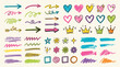 © PYARA - Hand Drawn Doodle Arrows Hearts Crowns Stars Scribble Elements Vector Set for Social Media and Bullet Journaling