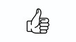 © somat - Black line hand giving thumbs up.