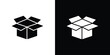 © Hestia - Open box icon silhouette design collection in black and white for web