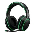© TanjinaBahar - Modern black gaming headset with green LED lighting and microphone isolated on transparent background
