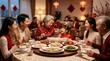 © AGIL - Multigenerational family enjoying traditional holiday feast together around a dinner table