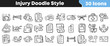 © Vectoravec - Set of medical injury doodle icons for health insurance planning