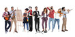© New Africa - People of different artistic occupations, collection of portraits on white background. Choosing profession