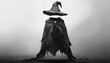 © PANDORA ILARE - immagine di una persona invisibile che indossa un cappello a punta da mago e un mantello, image of an invisible person wearing a pointed wizard hat and a cloak