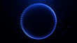© Vooper - Glowing blue sphere formed by curved network lines and floating particles, ideal for digital twins, global analytics, cloud computing and futuristic data visualization.