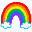 © Syahrun - Crayon Rainbow Doodle with Cute Clouds