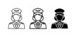 © Sifat - Pilot Icons, Aviation Uniform Vector Graphics, Airline Crew Silhouette Set