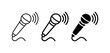 © Tushar - Microphone Icons, Sound Waves, Audio Recording, Music Performance, Broadcast Symbols