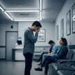 © RAJA - Worried Patient In Waiting Room Exhibits Stress And Anxiety