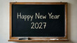 © stock 4U - Happy New Year 2027 Greeting on Blackboard Easel in Bright Minimalist Room