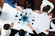 © InfiniteFlow - Diverse Team Collaboration on Digital Security Concepts with Interactive Technology in a Modern Workspace Quark.