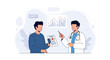 © Ananda - Doctor Consults Patient Discussing Medical Results and Health Data with Graph Analysis