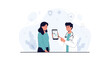© Irlana - Doctor shows patient digital health record on smartphone, healthcare technology, medical consultation illustration