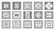 © zes - Set of technical business process and logic icons in decorative square frames.