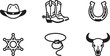 © mahafuza - Six classic western symbols icons set Vector