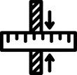 © asep - Precision measurement icon: ruler and caliper measuring object, vector illustration