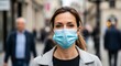 © Tresno - Woman wearing face mask in urban street.