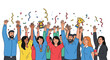 © Bagus - Diverse group celebrating with trophy.