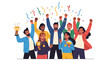 © Bagus - Diverse group of people celebrating victory.