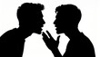 © Pataya - 内緒話や噂話をする二人の男性のシルエット素材