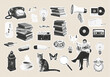© Shuvojit11 - Vintage collage objects collection, retro halftone lifestyle and media set