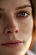 © spyrakot - Fictional face divided into textured and smooth complexion for skincare comparison