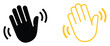 © welcome saiful - Waving Hand Icon with Gesture Symbol for Hello Greeting Welcome Farewell and Friendly Communication vector design