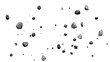 © Raihan - Dark Stone Debris Field Floating in Air, Asteroid Rock 3D Render Isolated